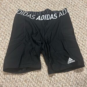 Adidas Black and White Logo Shorts